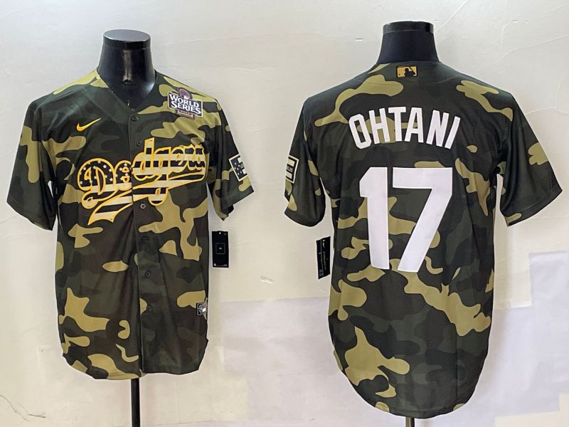 Men Los Angeles Dodgers #17 Ohtani Camo Joint Name 2025 Nike MLB Jersey style 5